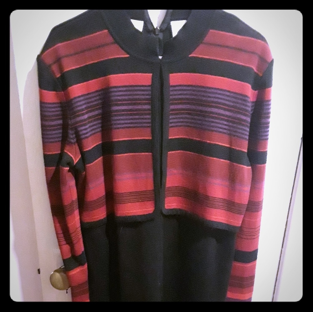 Knee length black and red dress